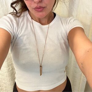 Rose gold Komuso stress breathing anxiety whistle necklace